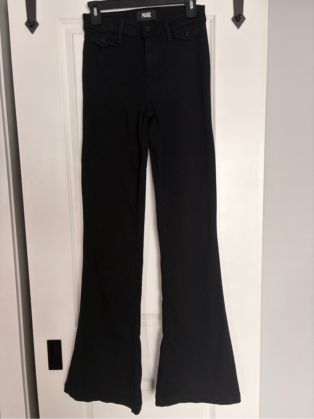 PAIGE Genevieve High Waist Flare Jeans – Black – Size 25